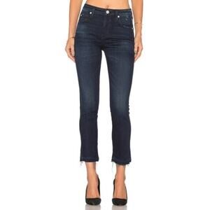 AMO Revolve Babe in Eclipse Ankle Cropped High Rise Dark Wash Jeans Sz 29
